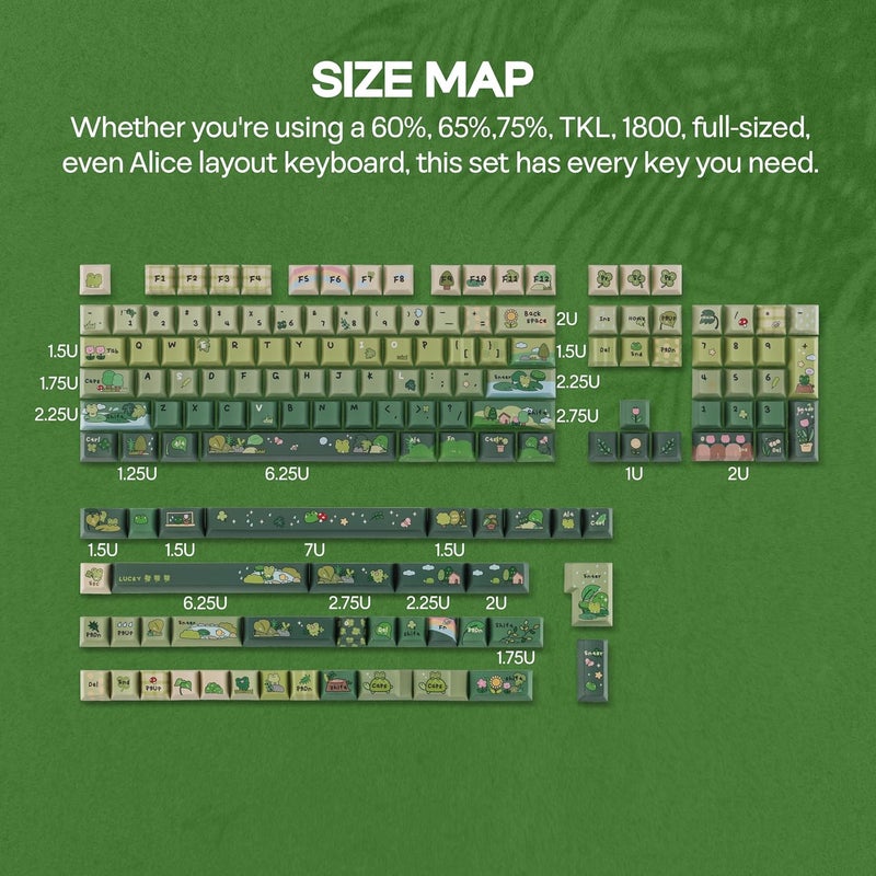 KiiBoom X Cosydiaries Rainy Froggy Day Keycap Set, 144 Keycaps, PBT Custom Keycaps for Mechanical Keyboard, Compatible with ANSI/ISO, 60%, 65%, 75%, TKL, Full-Sized Layout (Cherry Profile) - Image 3